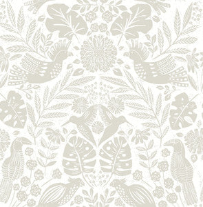 Nestle Dove Bird Block Print Wallpaper by A-Street Prints