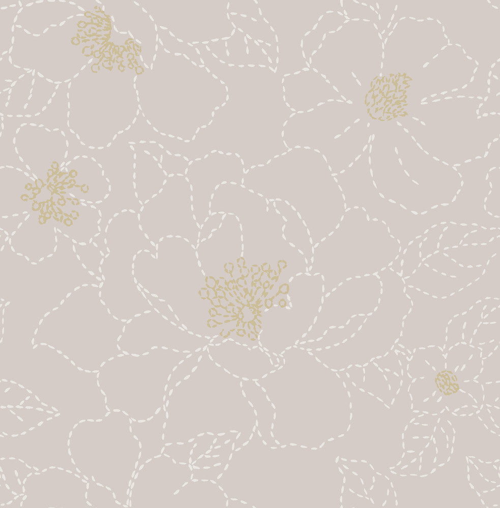 Gardena Lavender Embroidered Floral Wallpaper by A-Street Prints Terrace Covers about 56.4 square feet 20.5-in by 33-ft long roll Unpasted 20.86 - Fabric Carolina -