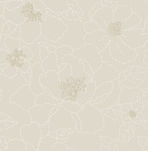 Gardena Light Grey Embroidered Floral Wallpaper by A-Street Prints