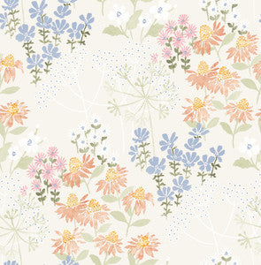 Cultivate Pastel Springtime Blooms Wallpaper by A-Street Prints