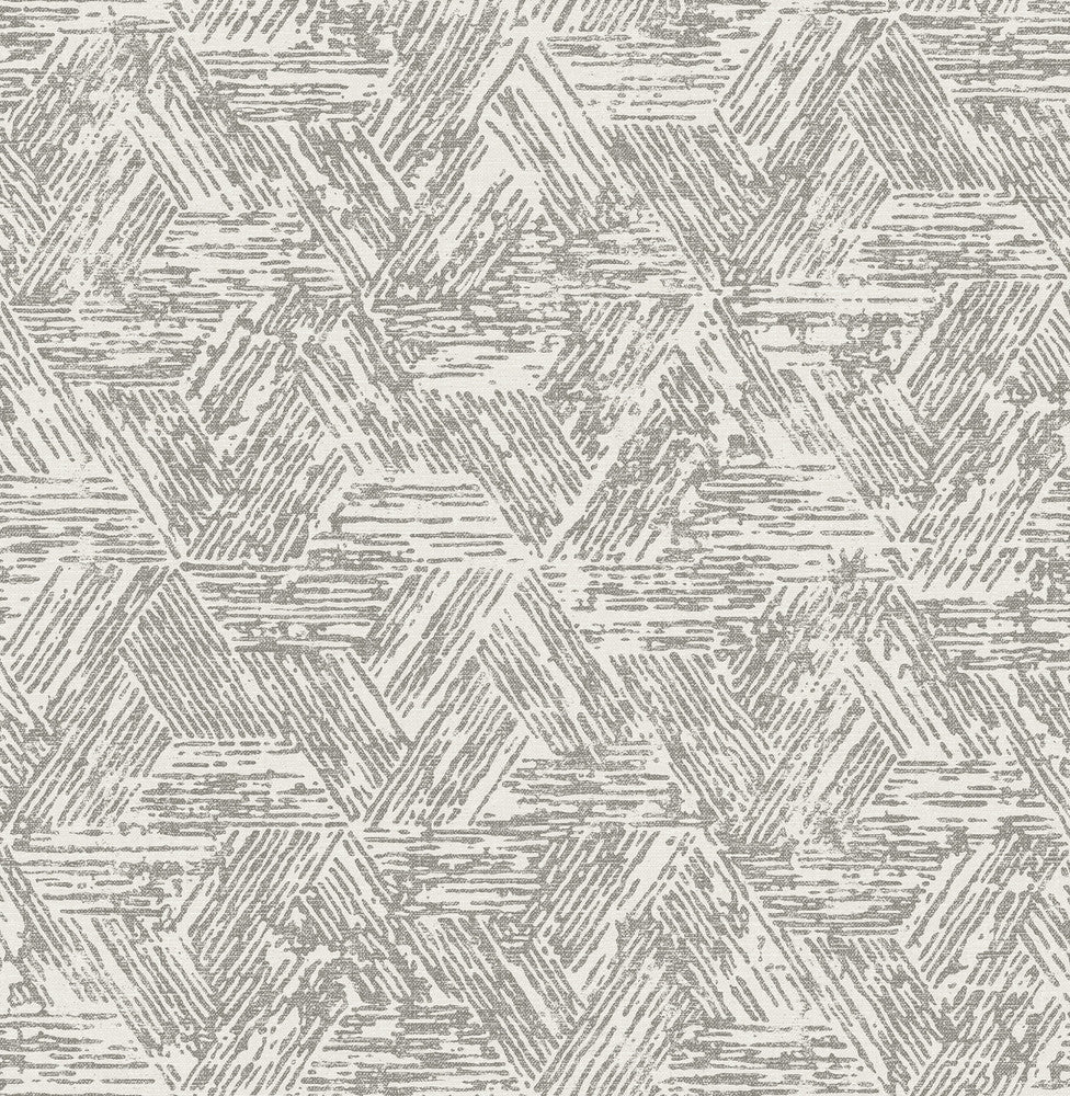 Retreat Charcoal Quilted Geometric Wallpaper by A-Street Prints Terrace Covers about 56.4 square feet 20.5-in by 33-ft long roll Unpasted 10.4 - Fabric Carolina -