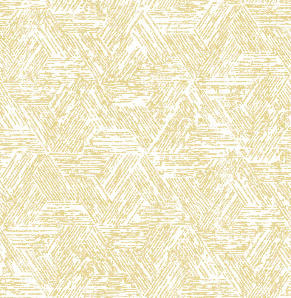 Retreat Yellow Quilted Geometric Wallpaper by A-Street Prints Terrace Covers about 56.4 square feet 20.5-in by 33-ft long roll Unpasted 10.4 - Fabric Carolina -