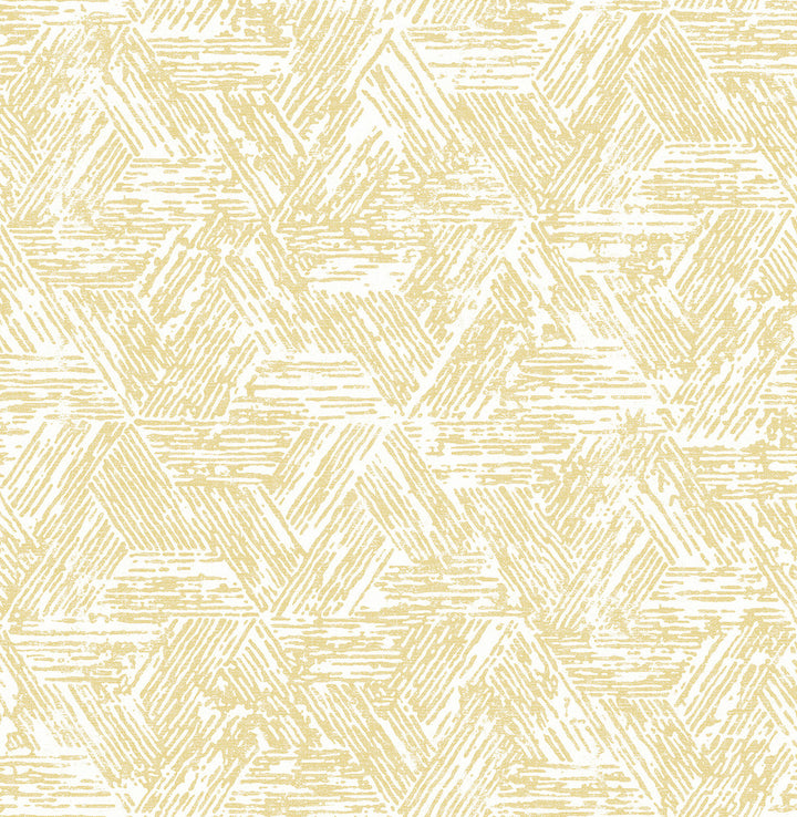 Retreat Yellow Quilted Geometric Wallpaper by A-Street Prints Terrace Covers about 56.4 square feet 20.5-in by 33-ft long roll Unpasted 10.4 - Fabric Carolina -
