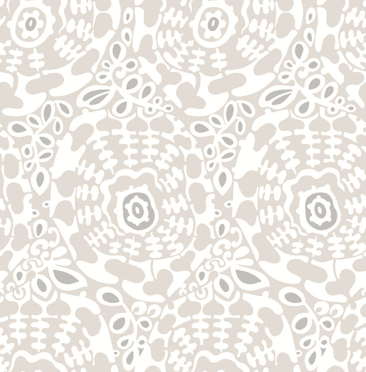 Divine Grey Abstract Medallion Wallpaper by A-Street Prints Terrace Covers about 56.4 square feet 20.5-in by 33-ft long roll Unpasted 20.86 - Fabric Carolina -