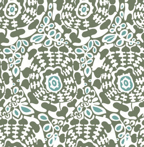 Divine Green Abstract Medallion Wallpaper by A-Street Prints