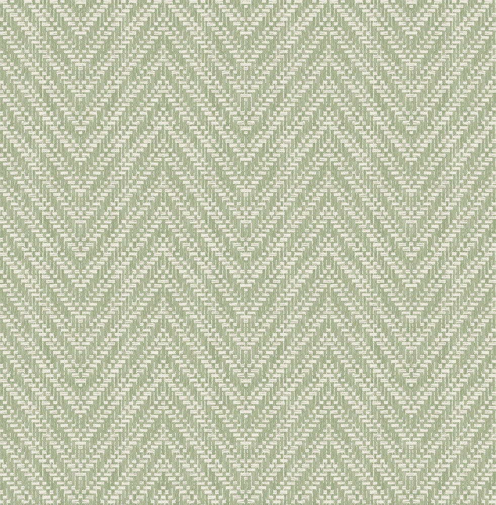 Glynn Green Chevron Wallpaper by A-Street Prints Terrace Covers about 56.4 square feet 20.5-in by 33-ft long roll Unpasted 20.86 - Fabric Carolina -