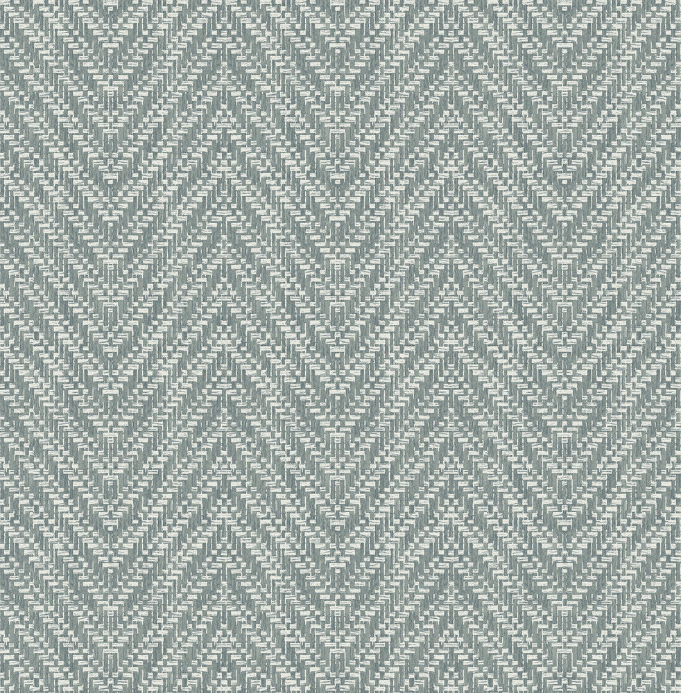 Glynn Denim Chevron Wallpaper by A-Street Prints Terrace Covers about 56.4 square feet 20.5-in by 33-ft long roll Unpasted 20.86 - Fabric Carolina -