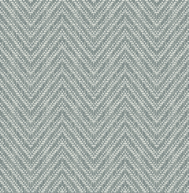 Glynn Denim Chevron Wallpaper by A-Street Prints Terrace Covers about 56.4 square feet 20.5-in by 33-ft long roll Unpasted 20.86 - Fabric Carolina -
