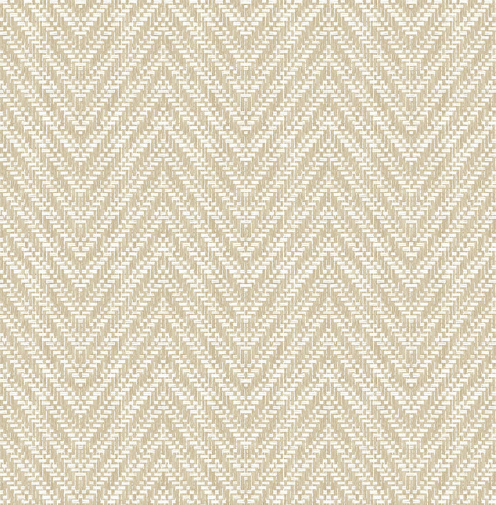 Glynn Wheat Chevron Wallpaper by A-Street Prints Terrace Covers about 56.4 square feet 20.5-in by 33-ft long roll Unpasted 20.86 - Fabric Carolina -