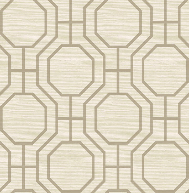 Manor Taupe Geometric Trellis Wallpaper by A-Street Prints Terrace Covers about 56.4 square feet 20.5-in by 33-ft long roll Unpasted 10.4 - Fabric Carolina -