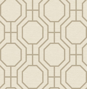 Manor Taupe Geometric Trellis Wallpaper by A-Street Prints