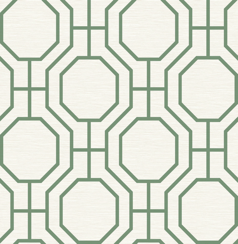 Manor Green Geometric Trellis Wallpaper by A-Street Prints Terrace Covers about 56.4 square feet 20.5-in by 33-ft long roll Unpasted 10.4 - Fabric Carolina -