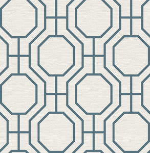 Manor Blue Geometric Trellis Wallpaper by A-Street Prints