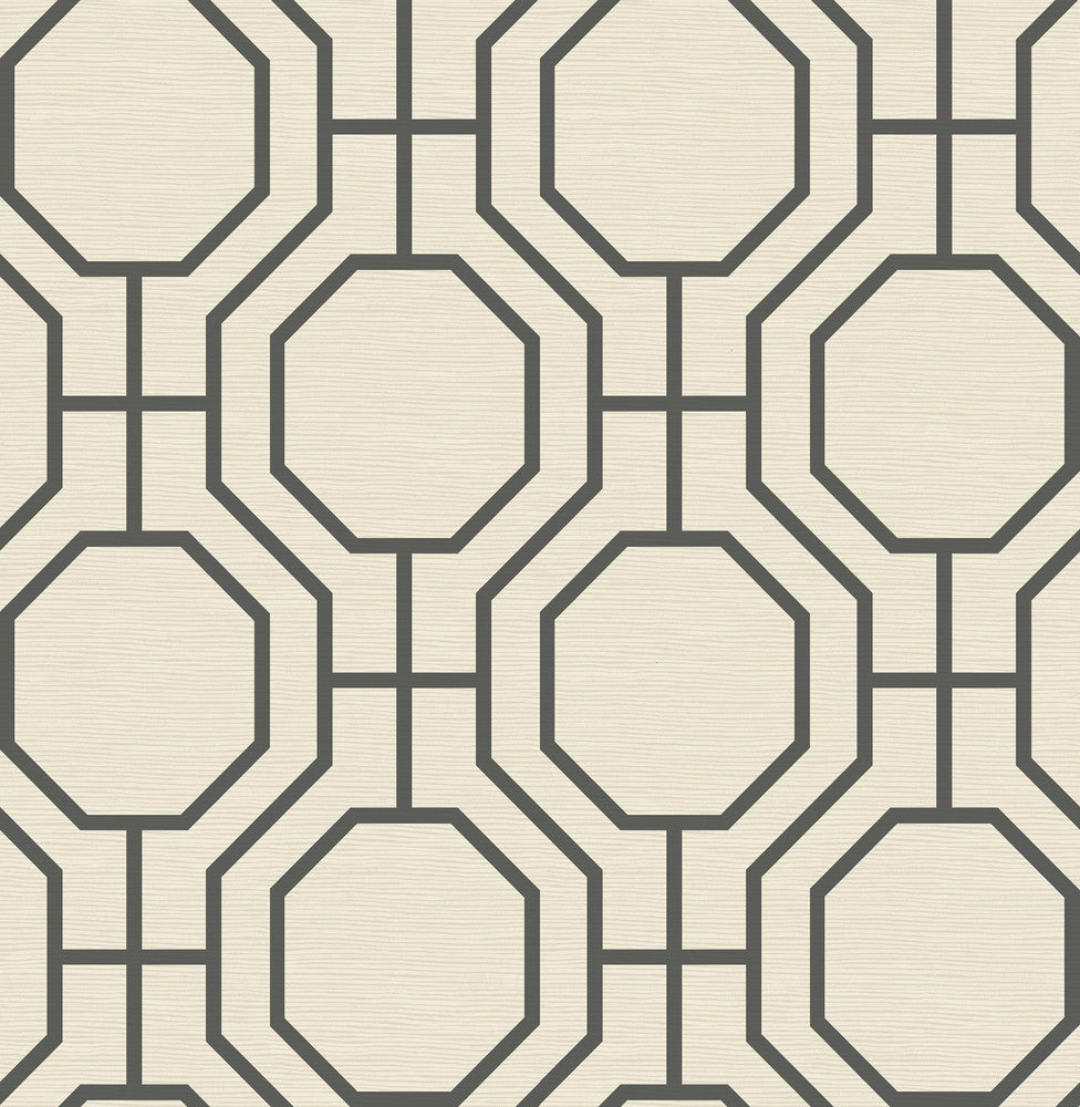 Manor Black Geometric Trellis Wallpaper by A-Street Prints Terrace Covers about 56.4 square feet 20.5-in by 33-ft long roll Unpasted 10.4 - Fabric Carolina -