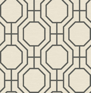 Manor Black Geometric Trellis Wallpaper by A-Street Prints