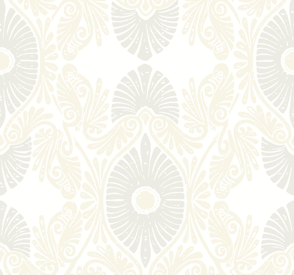 Villa Bone Embellished Ogee Wallpaper by A-Street Prints Terrace Covers about 60.8 square feet 27-in by 27-ft long roll Unpasted 25.25 - Fabric Carolina -