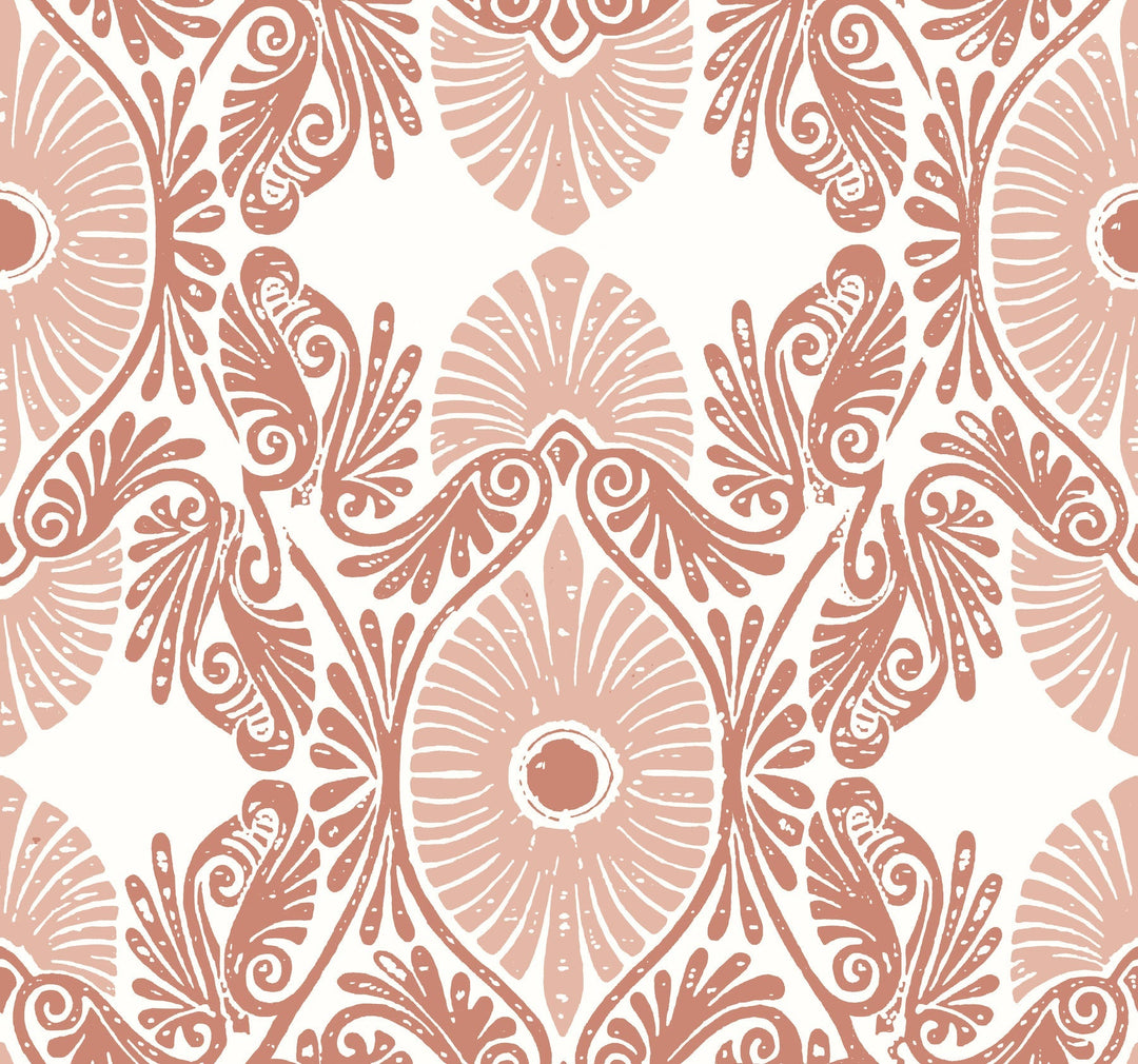Villa Raspberry Embellished Ogee Wallpaper by A-Street Prints Designer