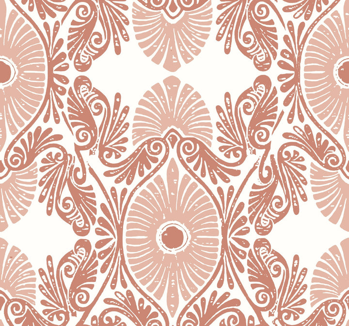 Villa Raspberry Embellished Ogee Wallpaper by A-Street Prints Designer