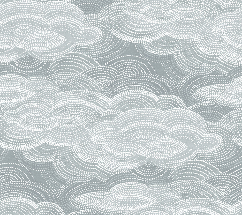 Vision Slate Stipple Clouds Wallpaper by A-Street Prints Terrace Covers about 60.8 square feet 27-in by 27-ft long roll Unpasted 24 - Fabric Carolina -