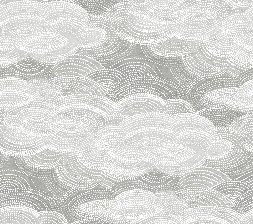 Vision Grey Stipple Clouds Wallpaper by A-Street Prints Terrace Covers about 60.8 square feet 27-in by 27-ft long roll Unpasted 24 - Fabric Carolina -
