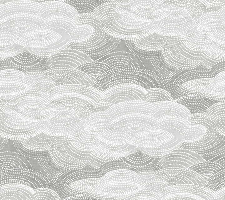 Vision Grey Stipple Clouds Wallpaper by A-Street Prints Terrace Covers about 60.8 square feet 27-in by 27-ft long roll Unpasted 24 - Fabric Carolina -