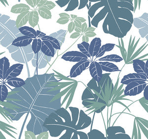 Medellin Blue Rainforest Floor Wallpaper by A-Street Prints