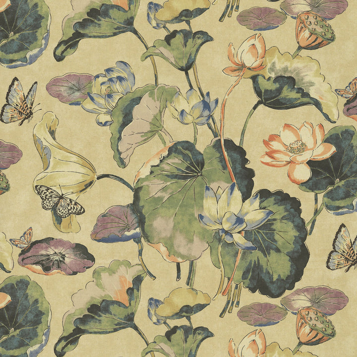 Water Garden Flax 412261 by PKL Studio Fabric 80% Cotton, 20% Linen China 15000 Horizontal: 27 and Vertical: 25.25 54/55 - Fabric Carolina -