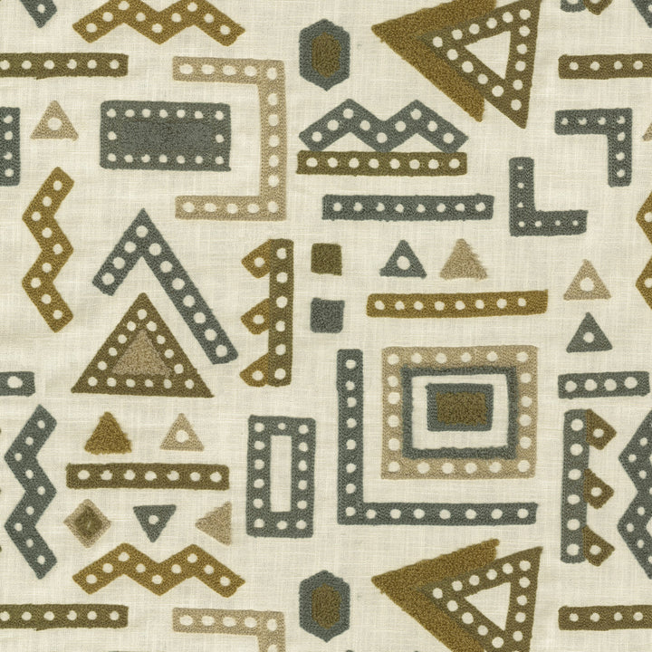 Geoscape Emb Papyrus 412361 by PKL Studio Fabric Base 100% cotton, Emb: 100% acrylic India 51000 Horizontal: 17 and Vertical: 15.25 54 - Fabric Carolina -