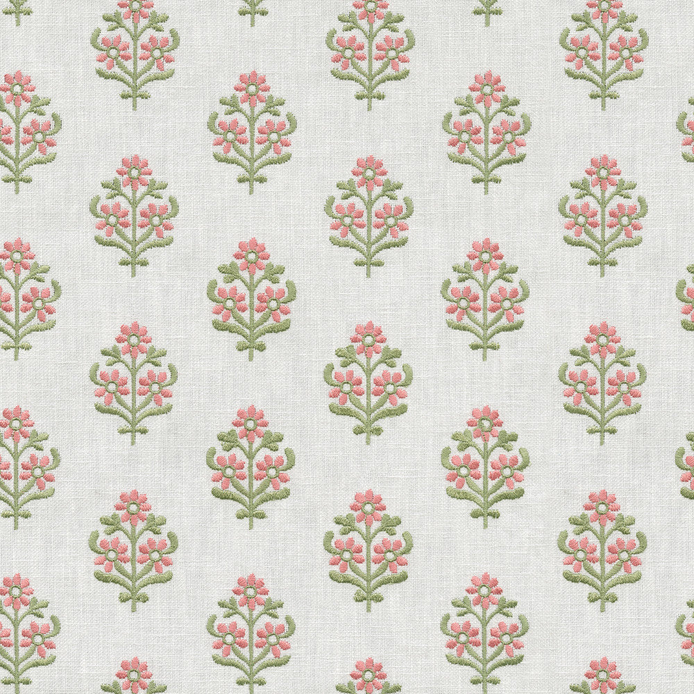 Floral Sprig Emb Spring 412381 by PKL Studio Fabric Base 50% polyester, 50% cotton Emb: 100% polyester India 6000 Horizontal: 4.5 and Vertical: 3 55 - Fabric Carolina -