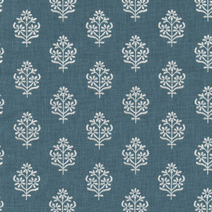 Floral Sprig Emb Indigo 412385 by PKL Studio Fabric