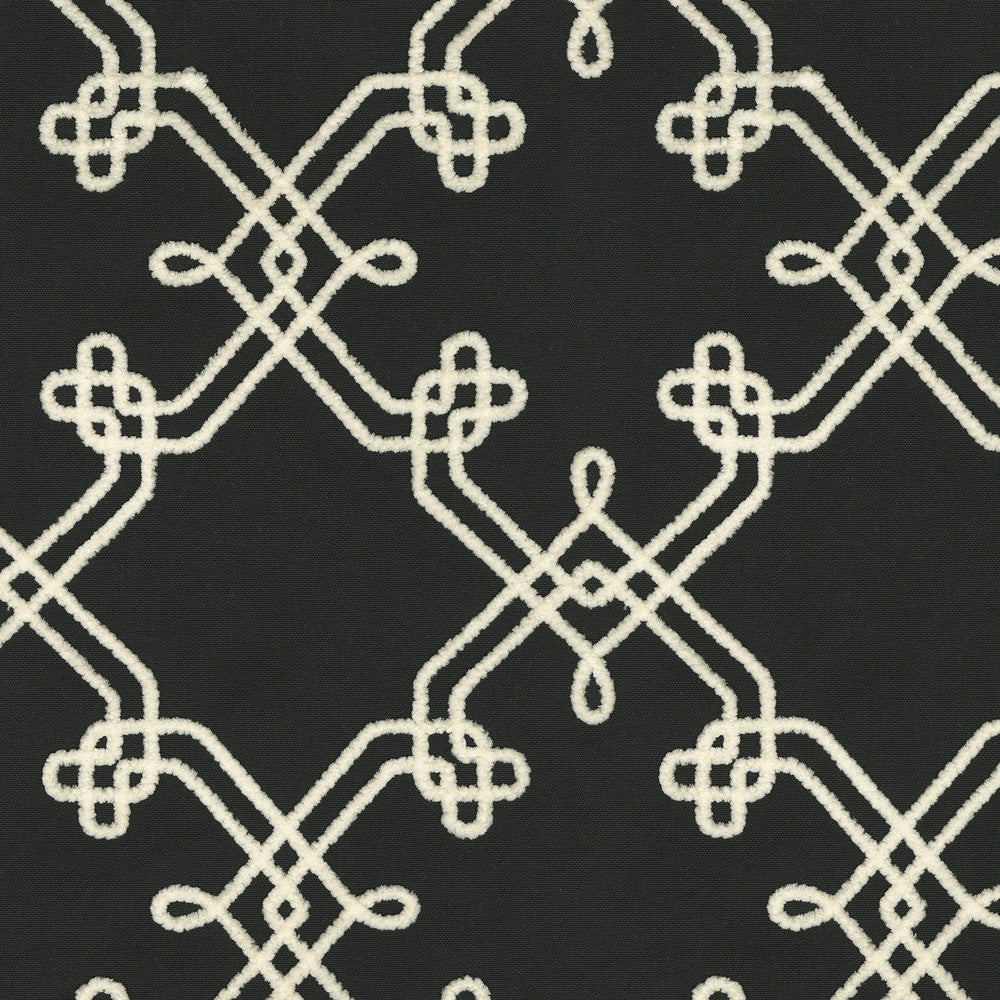 Dynasty Emb Onyx 412444 by PKL Studio Fabric Base 60% polyester, 30% cotton, 10% linen Emb: 100% polyester India 51000 Horizontal: 8.75 and Vertical: 9.25 55 - Fabric Carolina -