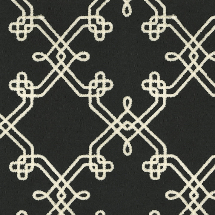 Dynasty Emb Onyx 412444 by PKL Studio Fabric Base 60% polyester, 30% cotton, 10% linen Emb: 100% polyester India 51000 Horizontal: 8.75 and Vertical: 9.25 55 - Fabric Carolina -
