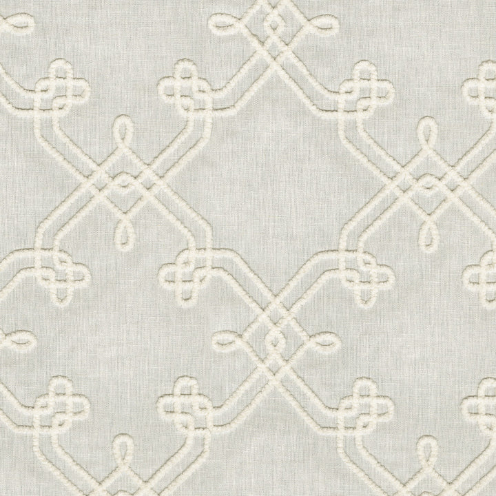 Dynasty Emb White 412447 by PKL Studio Fabric Base 60% polyester, 30% cotton, 10% linen Emb: 100% polyester India 51000 Horizontal: 8.75 and Vertical: 9.25 55 - Fabric Carolina -
