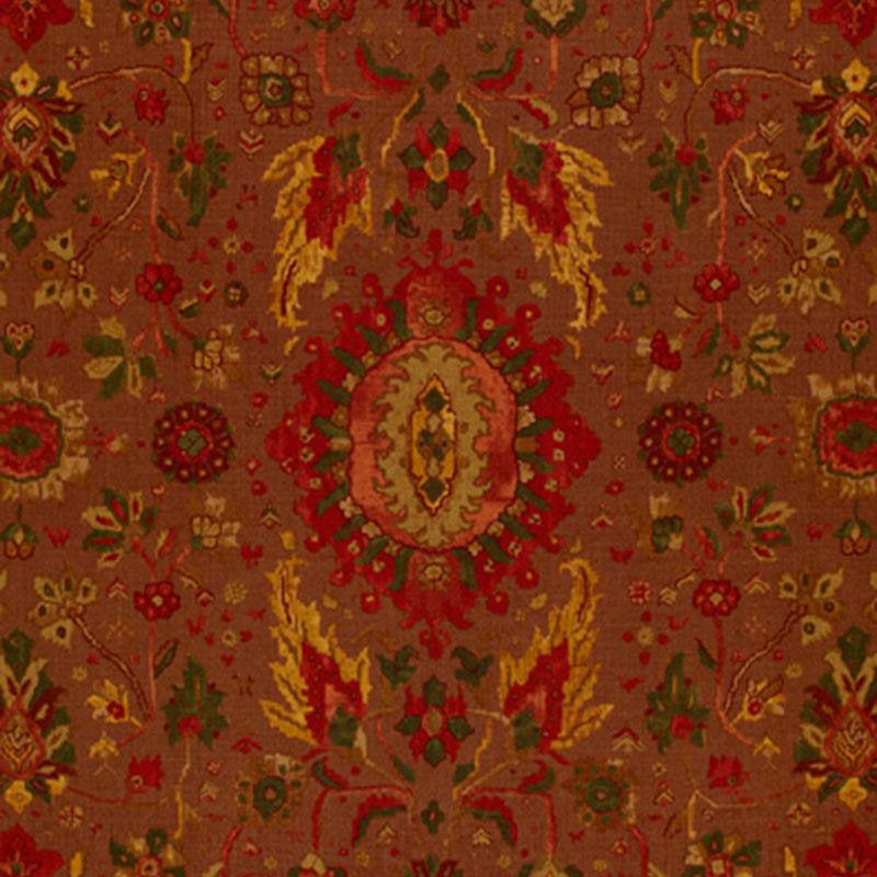 Jahanara Carpet Spice Brown 172791 by Schumacher Designer Fabric Classic Prints 26.75" - Swanky Fabrics -