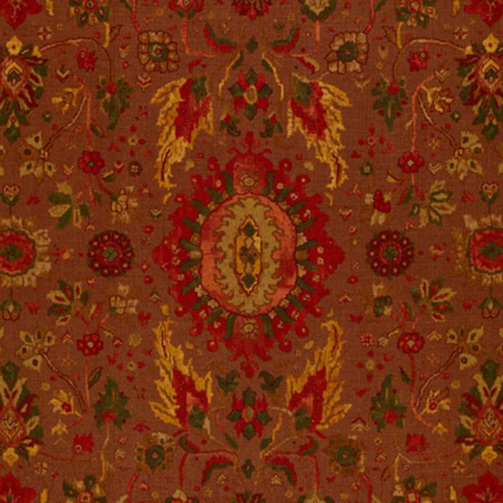 Jahanara Carpet Spice Brown 172791 by Schumacher Designer Fabric Classic Prints 26.75" - Swanky Fabrics -
