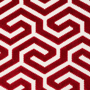 Ming Fret Velvet Red 73105 by Schumacher Fabric