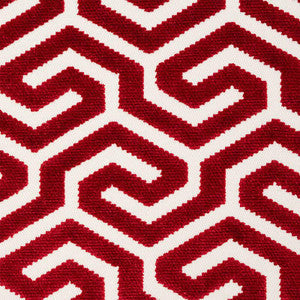 Ming Fret Velvet Red 73105 by Schumacher Fabric