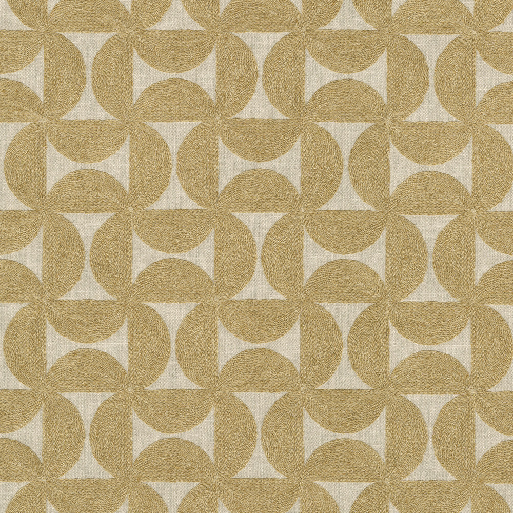 Pinwheels Emb Gold 412490 by PKL Studio Fabric Base 52% polyester, 48% cotton Emb 60% polyester, 25% cotton, 15% linen India 51000 Horizontal: 4.5 and Vertical: 4.63 55 - Fabric Carolina -