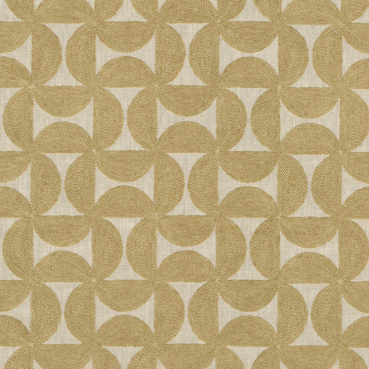Pinwheels Emb Gold 412490 by PKL Studio Fabric Base 52% polyester, 48% cotton Emb 60% polyester, 25% cotton, 15% linen India 51000 Horizontal: 4.5 and Vertical: 4.63 55 - Fabric Carolina -