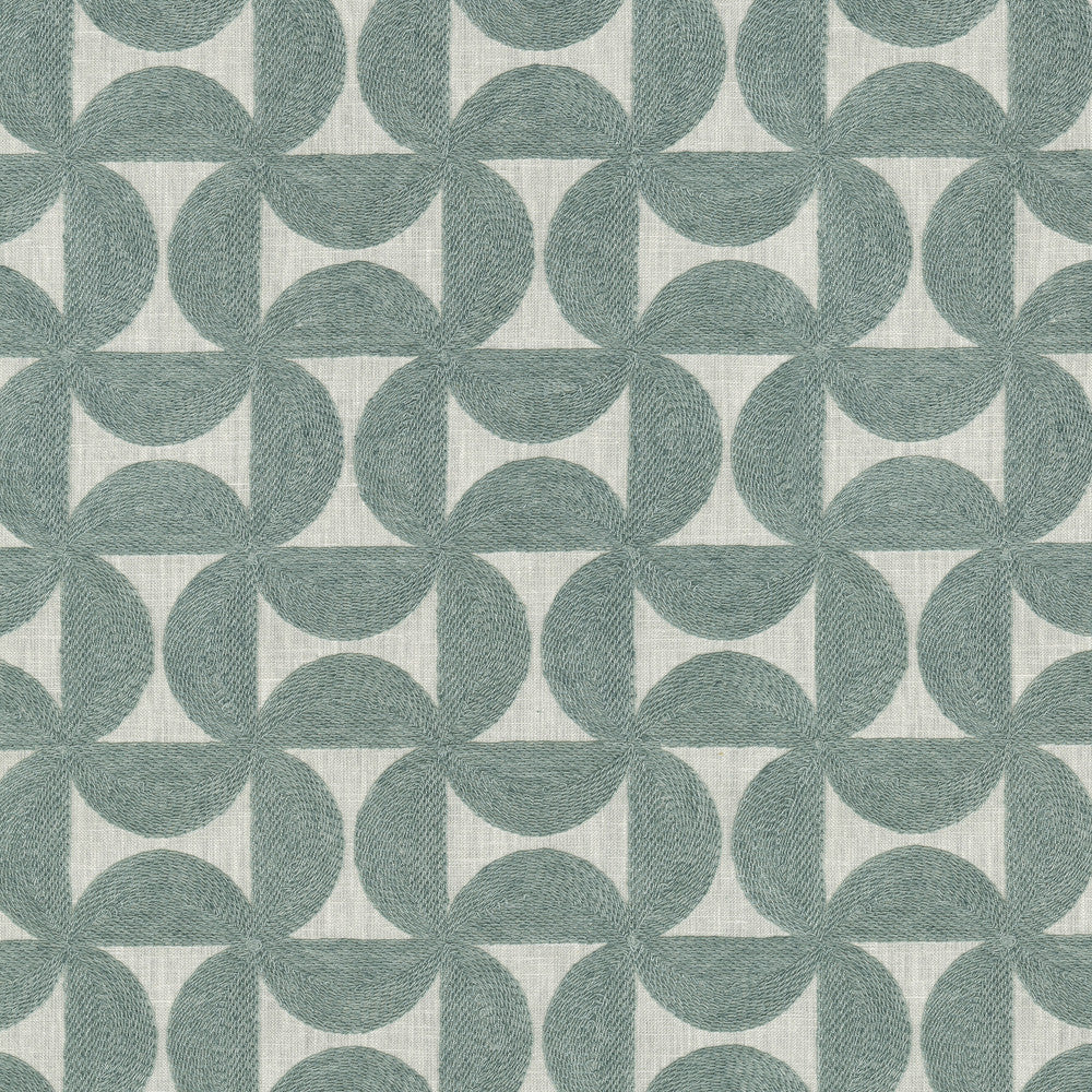 Pinwheels Emb Chambray 412492 by PKL Studio Fabric Base 52% polyester, 48% cotton Emb 60% polyester, 25% cotton, 15% linen India 51000 Horizontal: 4.5 and Vertical: 4.63 55 - Fabric Carolina -