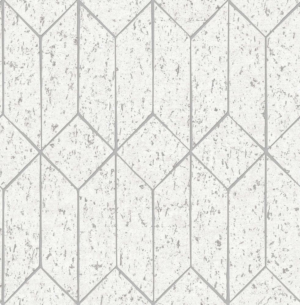 Hayden White Concrete Trellis Wallpaper by Advantage Fusion Covers about 56.4 square feet 20.5-in by 33-ft long roll Unpasted 20.9 - Fabric Carolina -