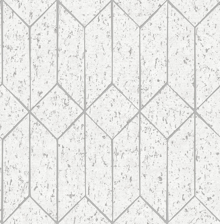 Hayden White Concrete Trellis Wallpaper by Advantage Fusion Covers about 56.4 square feet 20.5-in by 33-ft long roll Unpasted 20.9 - Fabric Carolina -