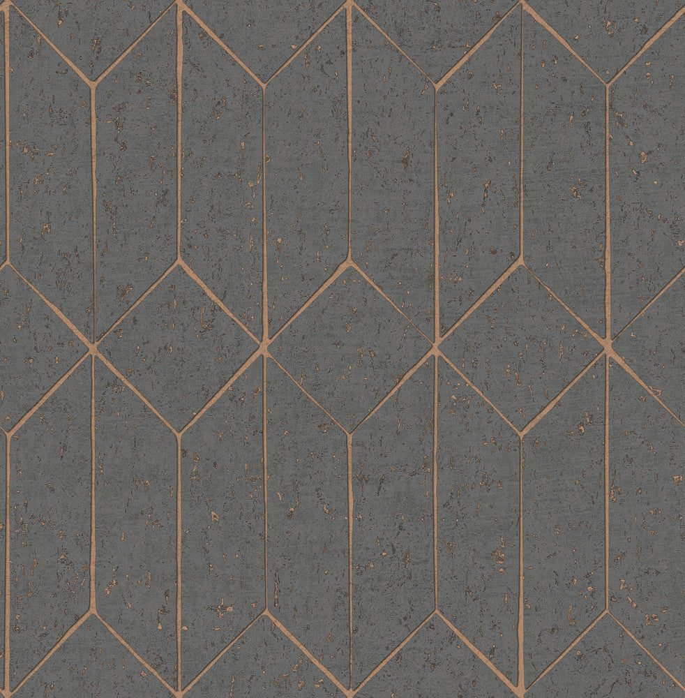 Hayden Charcoal Concrete Trellis Wallpaper by Advantage Fusion Covers about 56.4 square feet 20.5-in by 33-ft long roll Unpasted 20.9 - Fabric Carolina -