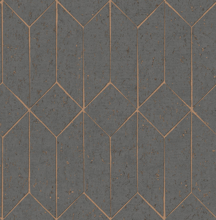 Hayden Charcoal Concrete Trellis Wallpaper by Advantage Fusion Covers about 56.4 square feet 20.5-in by 33-ft long roll Unpasted 20.9 - Fabric Carolina -
