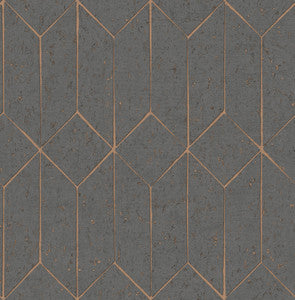Hayden Charcoal Concrete Trellis Wallpaper by Advantage
