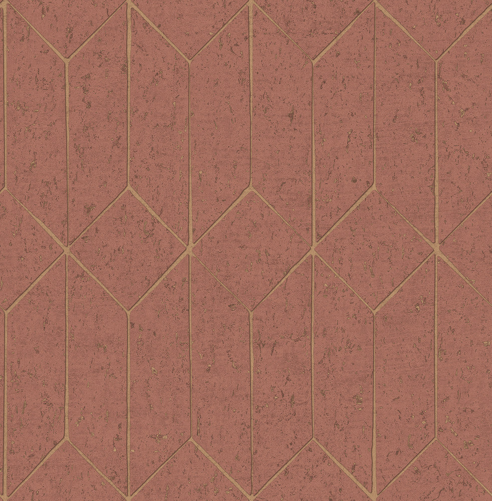 Hayden Raspberry Concrete Trellis Wallpaper by Advantage Fusion Covers about 56.4 square feet 20.5-in by 33-ft long roll Unpasted 20.9 - Fabric Carolina -