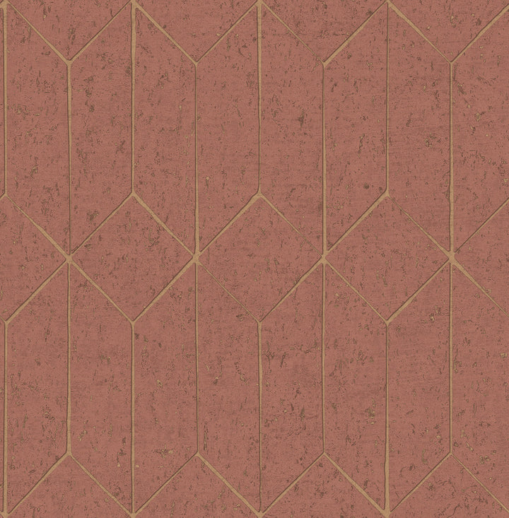 Hayden Raspberry Concrete Trellis Wallpaper by Advantage Fusion Covers about 56.4 square feet 20.5-in by 33-ft long roll Unpasted 20.9 - Fabric Carolina -