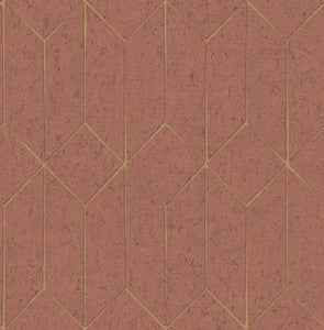 Hayden Raspberry Concrete Trellis Wallpaper by Advantage
