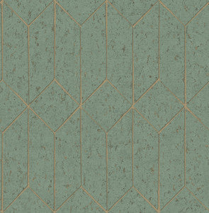 Hayden Mint Concrete Trellis Wallpaper by Advantage