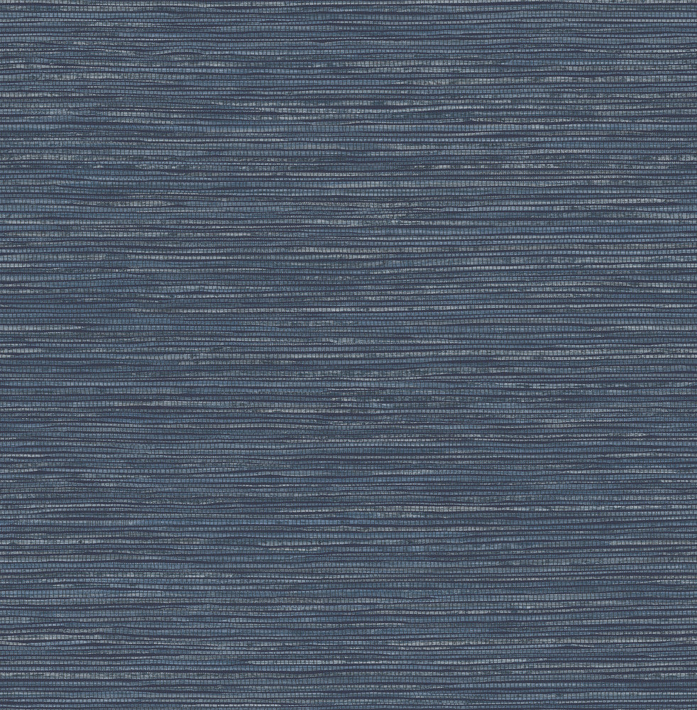 Alton Indigo Faux Grasscloth Wallpaper by Advantage Fusion Covers about 56.4 square feet 20.5-in by 33-ft long roll Unpasted 20.9 - Fabric Carolina -